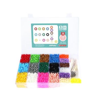 China DIY toys; PE Mini Hama Beads Non-Toxic Gift Kids Toys 19 Colors Tray Artkal Beads 5Mm for sale