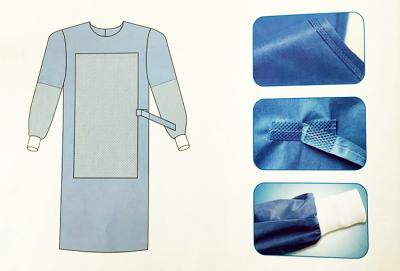 China The hottest selling standard Surgical gown SMS/SPE/PP/SMMS/SMS+SPE,blue,anti-static and fluid resistant for sale