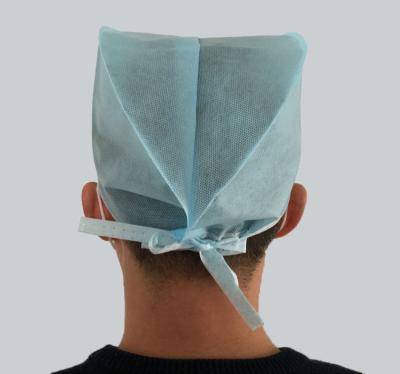 China Medical High Quality Disposable Non-woven surgical cap ,with ties or elastic back ,in China.El cirujano tapar for sale