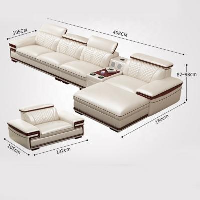 China New Designs Sofa Living Room Leather Sofas (Size) Sofa Cover Sala Set Living Room Adjustable L Shaped Furniture for sale