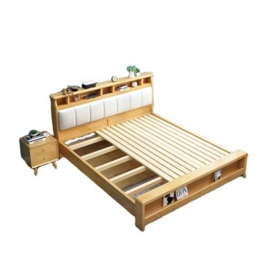 China (Size) 2021 Simple Design Bed Room Luxury Wood Furniture Beds Adjustable King Size Bed for sale