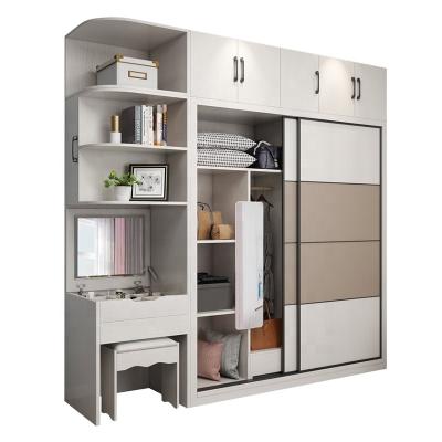 China (Others)Adjustable Modern Wardrobes Double Color Combination Sliding Door Design Furniture Wardrobe Solid Wood Bedroom Customized Wardrobe for sale