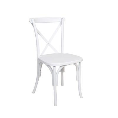 China Modern Plastic Resin X Cross Back Stackable Hotel Furniture Commercial Wedding Chair for sale