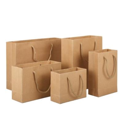 China Recyclable Promotional Cheap Food Delivery Restaurant Kraft Tote Paper Bags With Customized Takeout Logo for sale