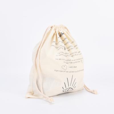 China Wholesale Eco Friendly Handled Cotton Canvas Bag Drawstring Gift Bag Drawstring Pouch for sale