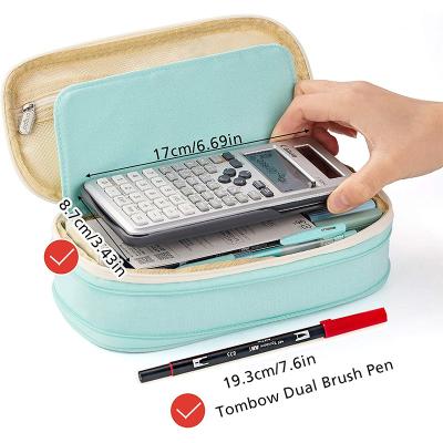 China Schools & Lovely New Arrival OEM Pencil Case Offices Canvas 3 Layers Personalized School Girl Pencil Case Bag for sale