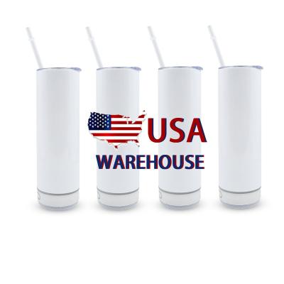 China Sustainable USA Warehouse Usb 20oz White Stainless Steel Straight Smart Music Cup Speaker Sublimation Tumbler for sale