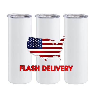 China Sustainable USA Wholesale 20 oz Skinny Straight Sublimation Tumbler with StrawsWhite Stainless Steel 30 oz Blanks Sublimation Skinny Tumbler for sale