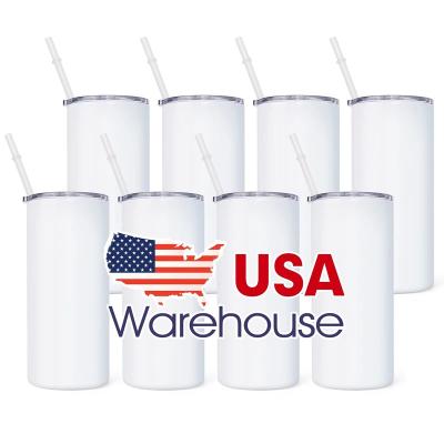 China Sustainable US Warehouse 12oz 15oz 20oz 30oz Straight Sublimation 22oz Fatty Tumbler Insulated Stainless Steel Tumbler With Lid for sale