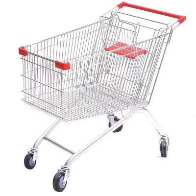 China Hot Sale Trolley Easy High Quality Metal Material European Style Supermarket Shopping Trolley for sale