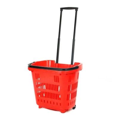 China 2021 Factory direct sale 2 wheels eco-friendly plastic shopping basket for storage for sale