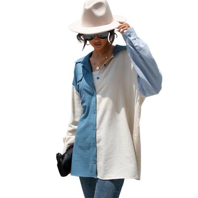 China New High Quality Robellii Anti-Wrinkle Women's Blouses Shirts Plus Size Women Clothing Patchwork Ladies Casual Streetwear Shirt for sale