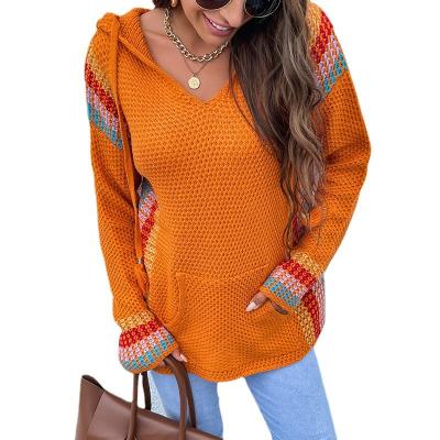 China 2022 High Quality Fashion Women's Pullovers Women Winter Breathable Sweater Hooded Knitwear Anti-pilling Sweaters for sale