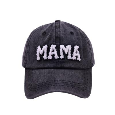 China 2022 Mum COMMON Newcomer Letter Patch Embroidery Summer Baseball Hat Washed for sale