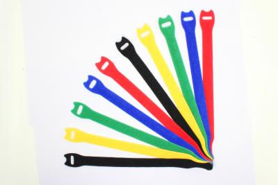 China Customized Colorful back to back nylon hook and loop cable tie for sale