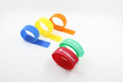 China Popular Colorful Hook And Loop Cable Straps Customized Logo / Size For Computer for sale