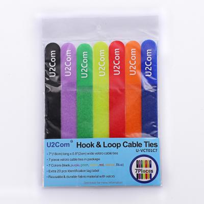 China Multi Usage Hook And Loop Cable Straps / Colorful Reusable Tie Straps for sale