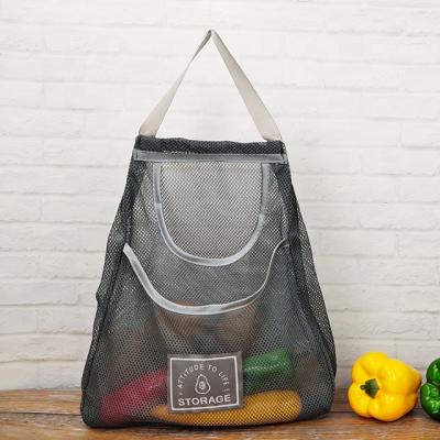 China OEM / ODM Reusable Hanging Cotton Handled Mesh Bag Vegetable Shopping Grocery Storage for sale