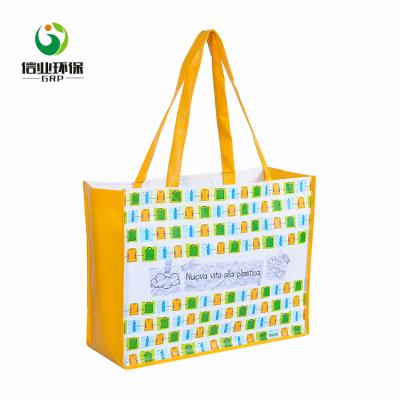 China Large Handled High End Promotional PP Woven Sustainable Shopping Bag Totes for sale