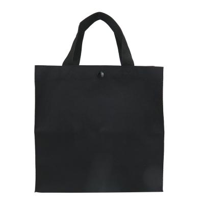 China OEM / ODM Reusable Recycled ECO Black Oxford Cloth Small Folding Bag With Button for sale