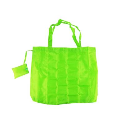 China Eco - Friendly Custom Print Fashion Green Reusable Plain Nylon Foldable Shopping Bags for sale