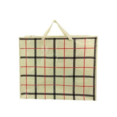 China Custom Reusable Promotional Reusable Tote Large Shopping Bags With PP Woven Zipper for sale