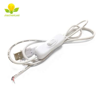 China Night Light 5V USB Charging Cable White USB Switch Cable Rheostat Button Switch USB Cable for LED Night Lights for sale