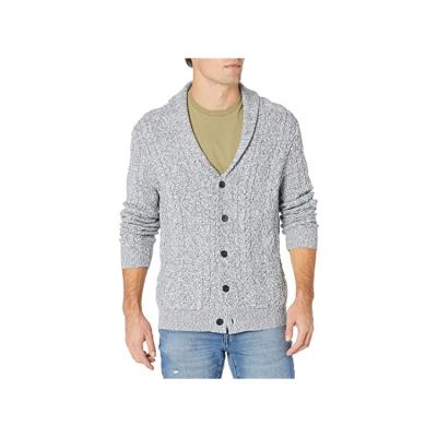 China QUICK DRY soft shawl collar twisted knit soft shawl cardigan cotton button cardigan sweater mens gray for sale