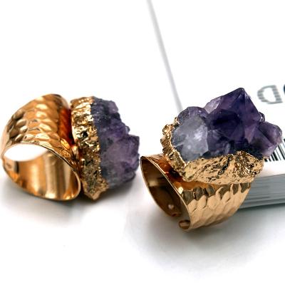 China Factory Price Natural Wholesale Natural Amethyst Ring Gemstone Jewelry For Man for sale