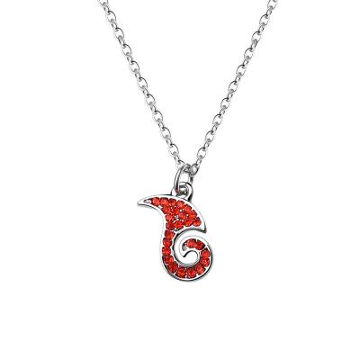 China Small Size Charms 2021 New Nezha Demon Child Necklace AoBing Forehead Flame Printed With Polished Alloy Clavicle Chain Necklace for sale