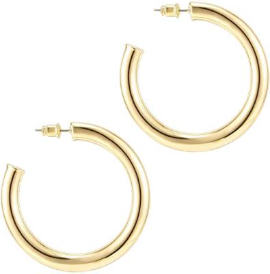 China Chunky Jewelry Stainless Steel Handmade Women's Set C Custom Trendy Hoop Earrings Gold Circle Bangle Earrings for sale