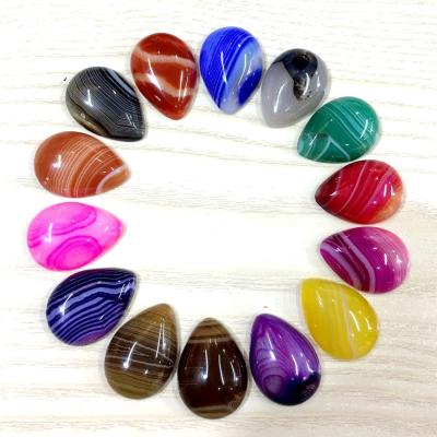 China Pear Shape Mosaic Bare Stone Ring Face Agate Crystal Flat Drop Shape Ring Natural Natural Stone Accessories For Jewelry Making for sale