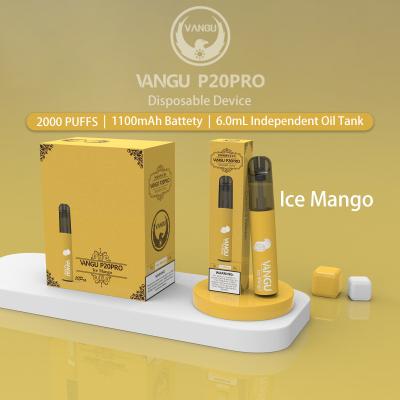 Cina 2000 nicotine di Pen Disposable 50mg del vaporizzatore conditi ghiaccio del mango dei soffi in vendita