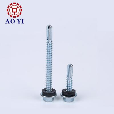 China Hex Tapping Screws China Manufacturer Wholesale Stainless Steel Self-Drilling External Hex Self Tapping Screws With Protection Colored Roofing Screw for sale