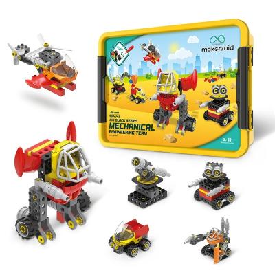 China Building Toy MAKERZOID STEAM Learn Big Building Blocks Mechanical Engineering Team For Kids 3+ Years for sale