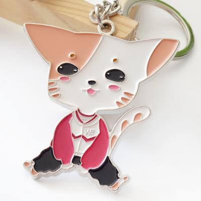 China Promotion Gift Custom Cat 3D Animal Keychain,Children's Gifts Keychain Custom,Enamel Cute Cat Animal Key Chain for sale