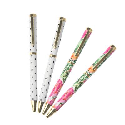 China Custom made new model pen cmyk metal twist custom pattern printed ball pen for promotion gift for sale