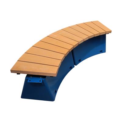 China Curved Backless Outdoor Recycled Plastic Benches For Garden Tree for sale