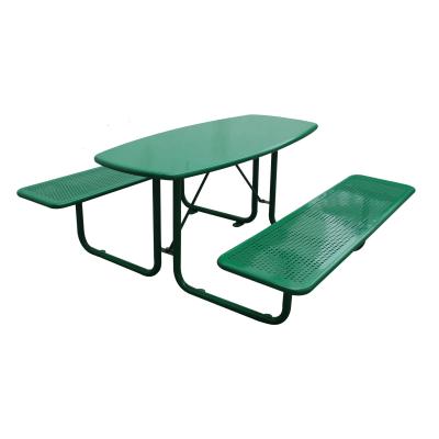 China Metallgrüne Farbe Outdoor-Picknicktische Stuhl Set 1600mm Länge zu verkaufen