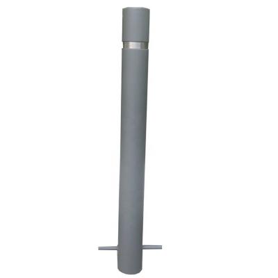 China Matte grijze ingebouwde buitenbollard met poedercoated metaalmateriaal voor het wegverkeer Te koop