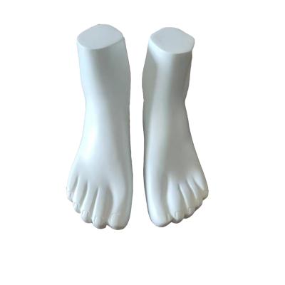 China New design plus size fiberglass 23cm male white foot sock mannequin for display for sale