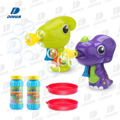 China Friction Power Triceratops and Parasaurolophus Amazon 2 Pack Dinosaur Bubble Gun, No Battery Needed Friction Power Animals Bubble Toy for Kids for sale