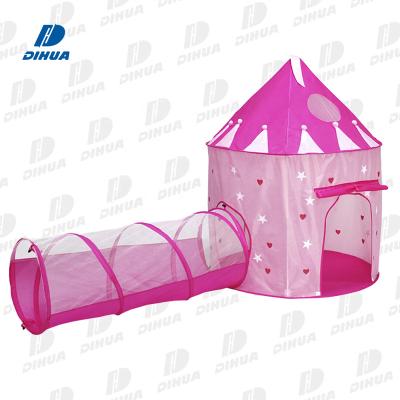 China With Ball Pit Princess Fairy Tale Castle Play Tent, Kids Ball Pit, Crawling Tunnel for Kids Toddler Pink Playhouse Indoor Outdoor Tent for sale