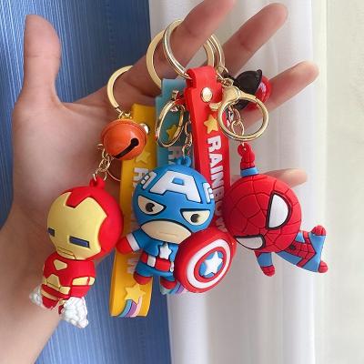 China 3D Car Silicone Creative Car Silicone Marvel Hero Souvenir Cartoon Key Chain Pendant PVC Rubber Key Chain for sale