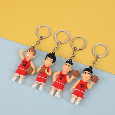 China Custom Hot Japanese Anime 3D Basketball Sports Super Player Souvenir Amazon PVC Soft Rubber Slamdunk Chain Key Chain for sale