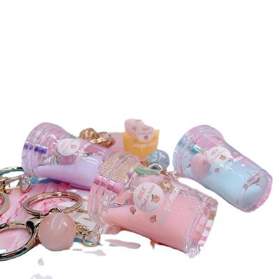 China Souvenir Mini Kawaii Bubble Boba Milk Tea Keychains Bottle Charm Keyring For Keepsake Gifts for sale