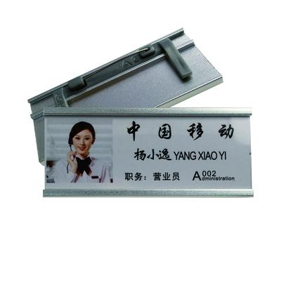 China Pin Factory Cheap Chest Business Employee ID Badge Gold Silver Metal Name Pin Badge Sublimation for sale