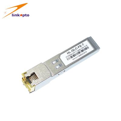 中国 10/100Mの銅T SFP RJ45 100Mのプラグイン可能なモジュール、RJ45 Alcatelルーセントのトランシーバー 販売のため