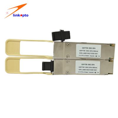 중국 DDM과 광학 파이버 모듈 100G QSFP28 SR4 850nm 100M MPO 연결기 판매용