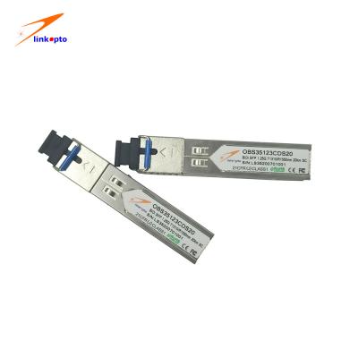 中国 1.25G Tx1310nm RX1550nm SMF 20KM単一LCのコネクターSFP BIDIのトランシーバー 販売のため